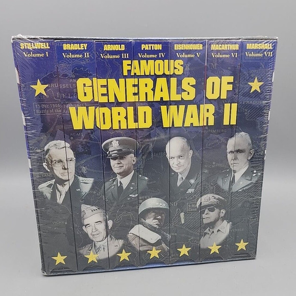 Famous Generals of World War II VHS 7 Cassettes Patton MacArthur & More Sealed - Picture 1 of 5